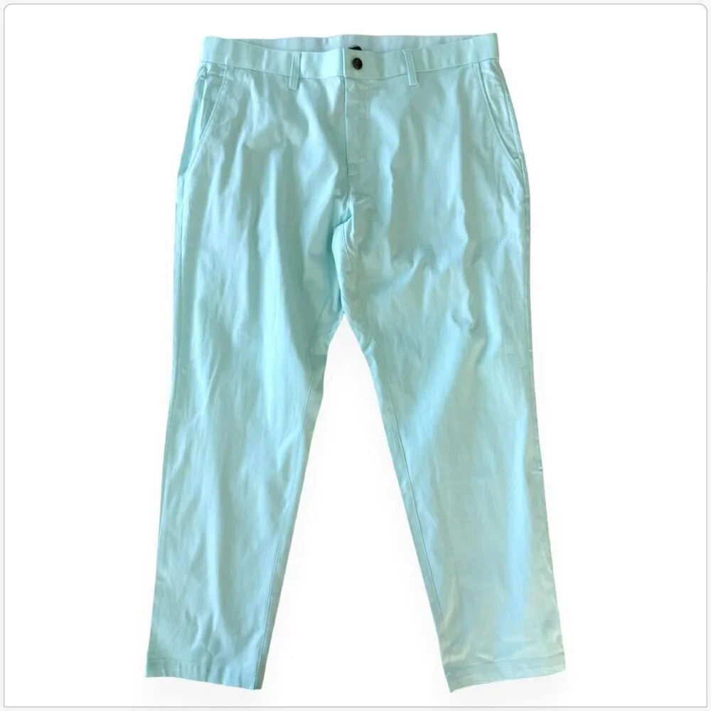 Fabletics High Side Chino Modern Classic Fit Nordic Blue Aqua NWT New 36 x 30